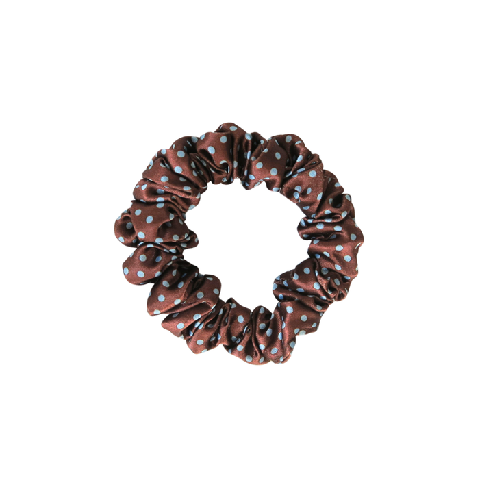COCOA POLKADOT - Silk Skinny Scrunchie