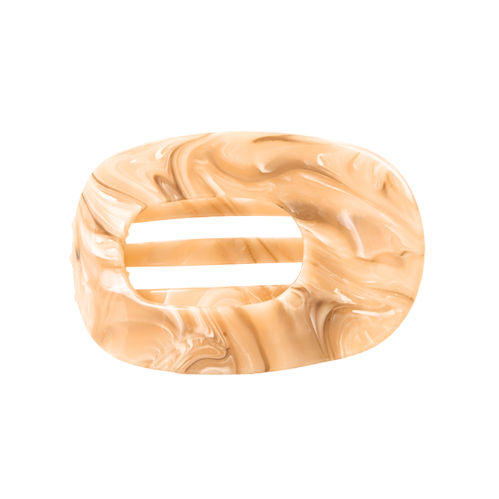 FLAT CLAW CLIP - BEIGE CHIFFON