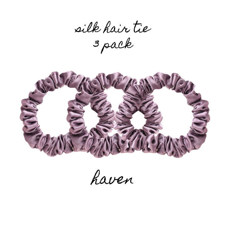 3 PACK OF SILK HAIR TIES - HAVEN