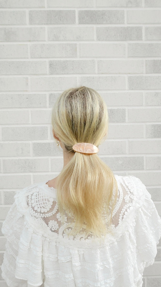 FRENCH BARRETTE - BEIGE CHIFFON