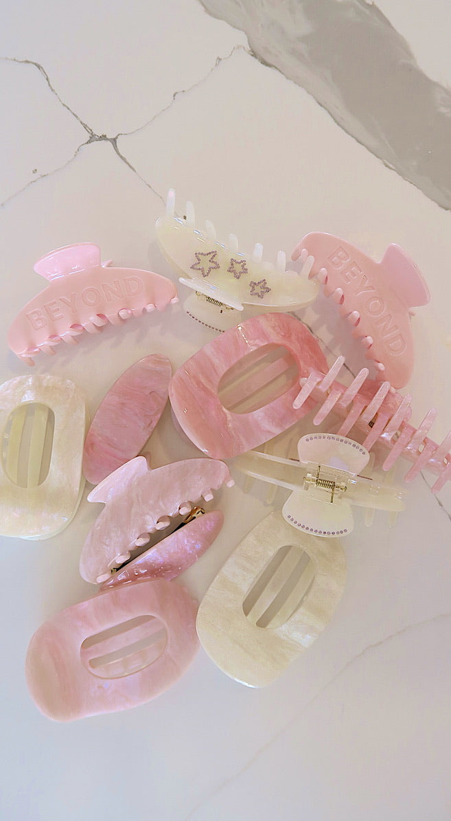 FLAT CLAW CLIP - PINK CRUSH