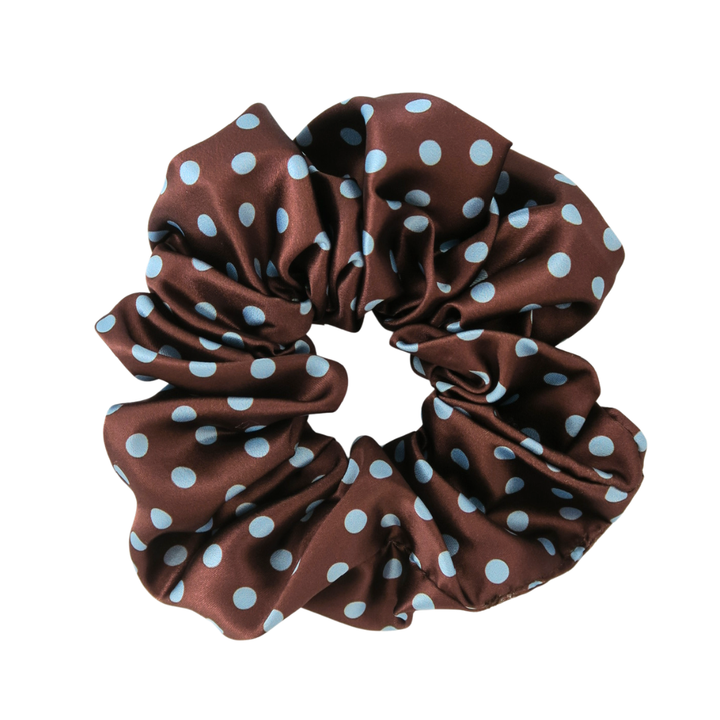 COCOA POLKADOT - Printed Silk Scrunchie