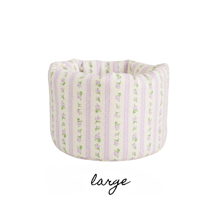 LARGE PUFF BUCKET ORGANIZER - LAVENDER GARDEN