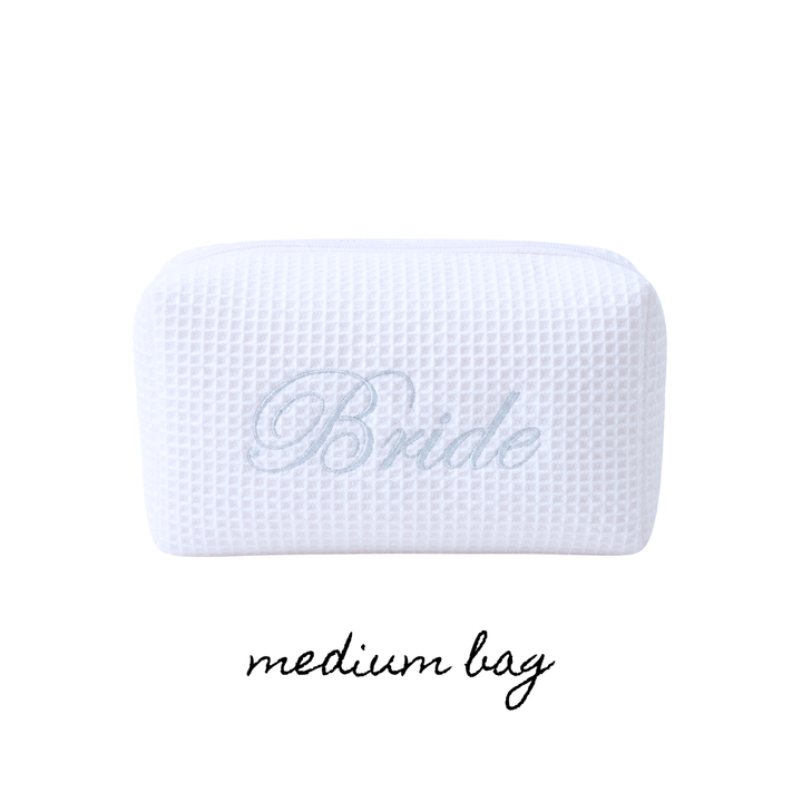 MEDIUM WAFFLE MAKEUP BAG - BRIDE
