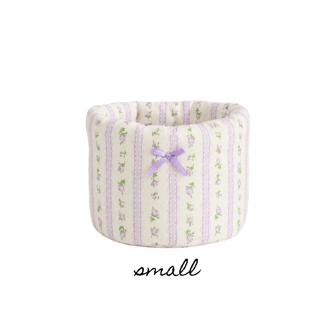 SMALL PUFF BUCKET ORGANIZER - LAVENDER GARDEN
