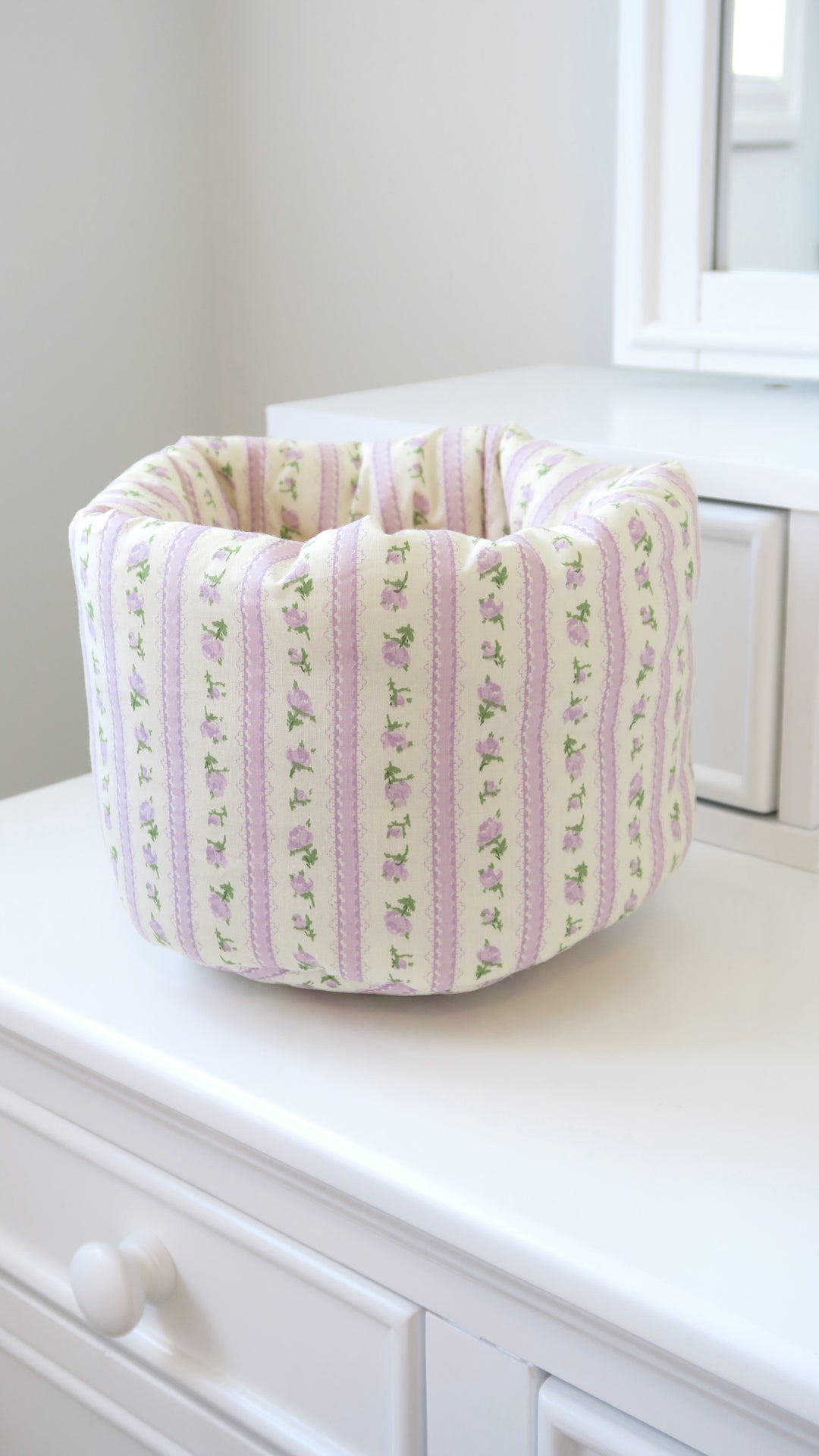 LARGE PUFF BUCKET ORGANIZER - LAVENDER GARDEN