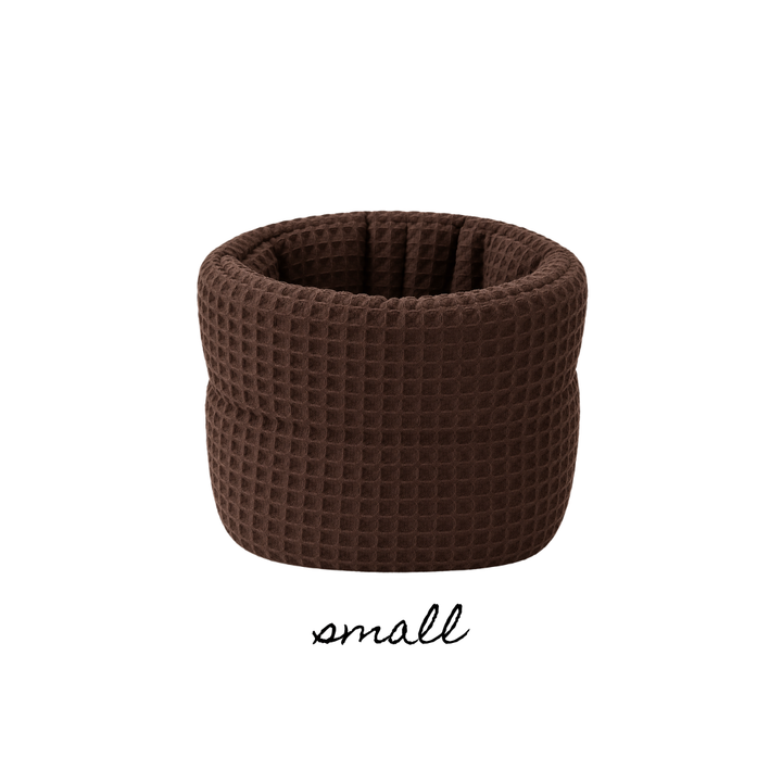 SMALL PUFF BUCKET ORGANIZER - COCOA WAFFLE