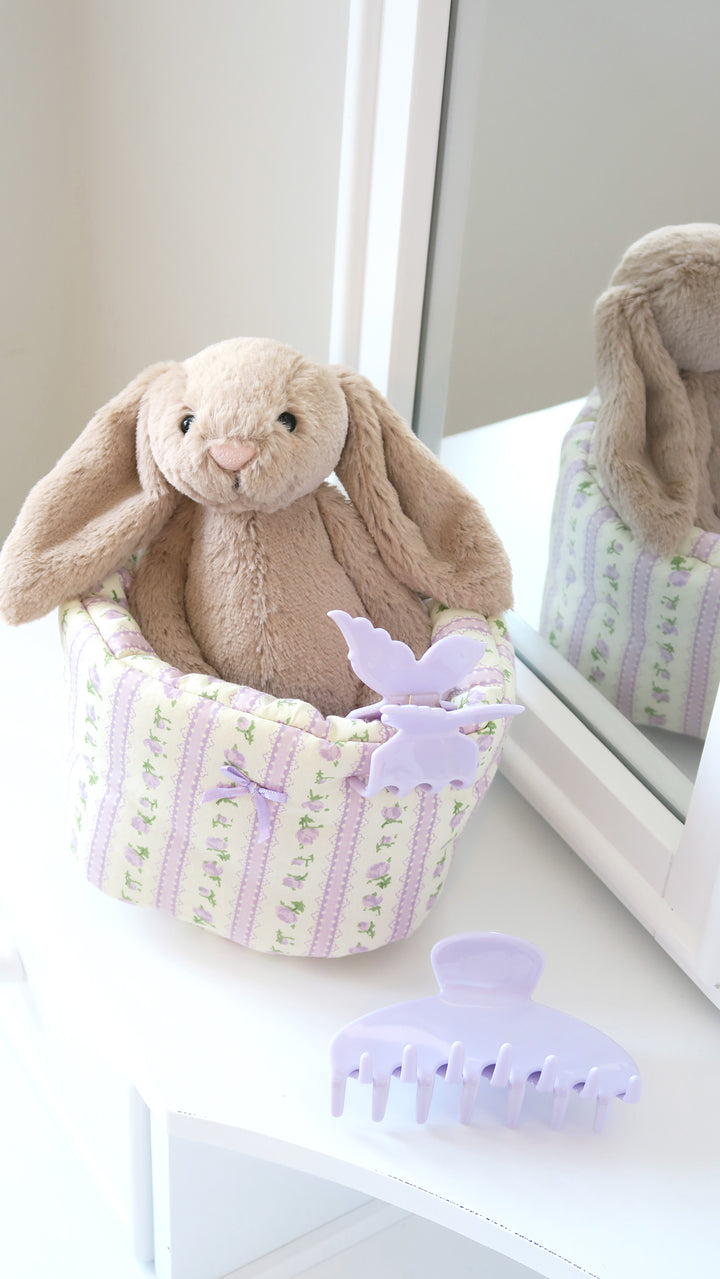SMALL PUFF BUCKET ORGANIZER - LAVENDER GARDEN