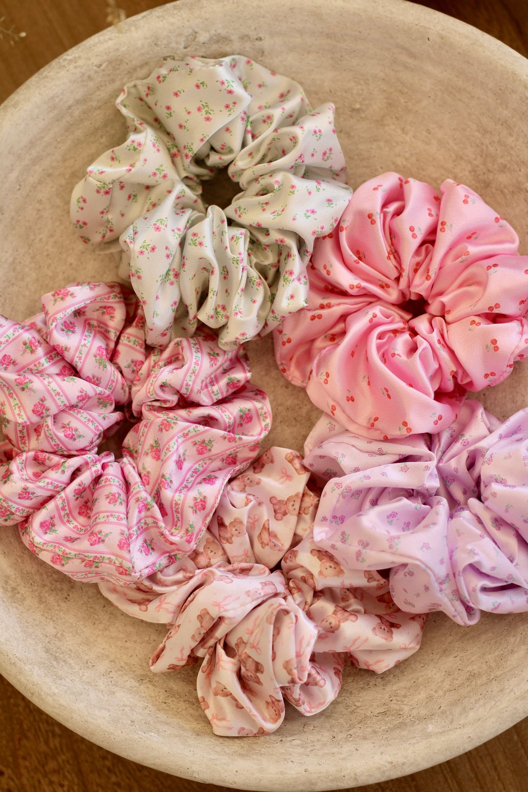 BEARS & BOWS - Printed Silk Scrunchie - Beyond Scrunchies