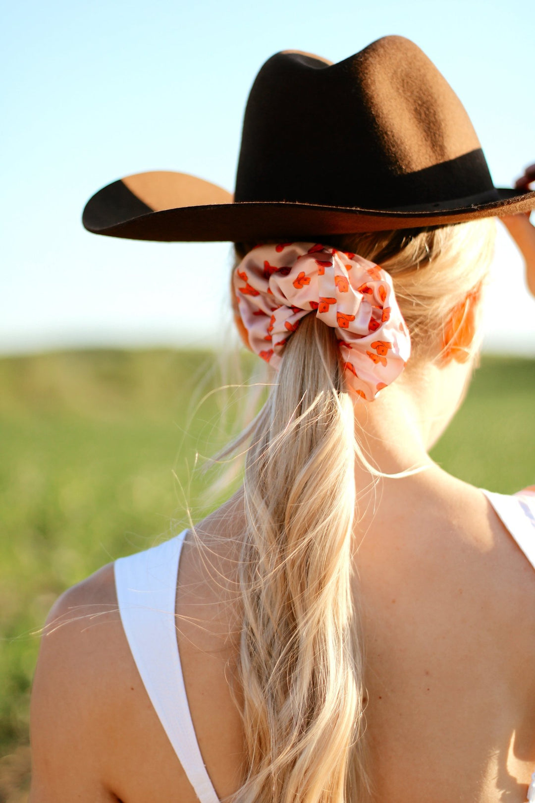 FORGOT MY HAT - Printed Silk Scrunchie - Beyond Scrunchies