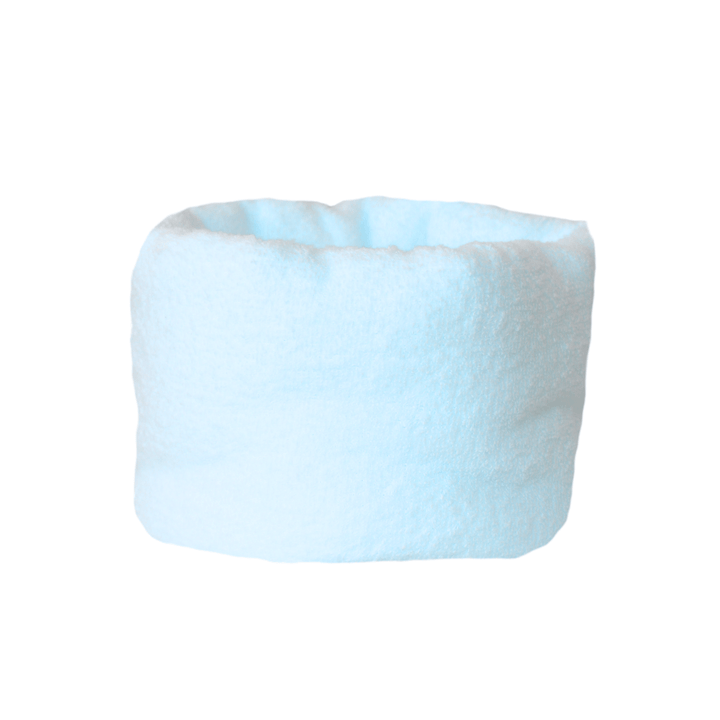 LARGE PUFF BUCKET ORGANIZER - BLUE TOWEL - Beyond Scrunchies