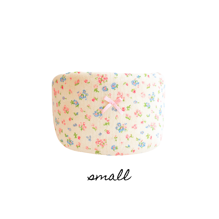 SMALL PUFF BUCKET ORGANIZER - RIBBED FLORAL