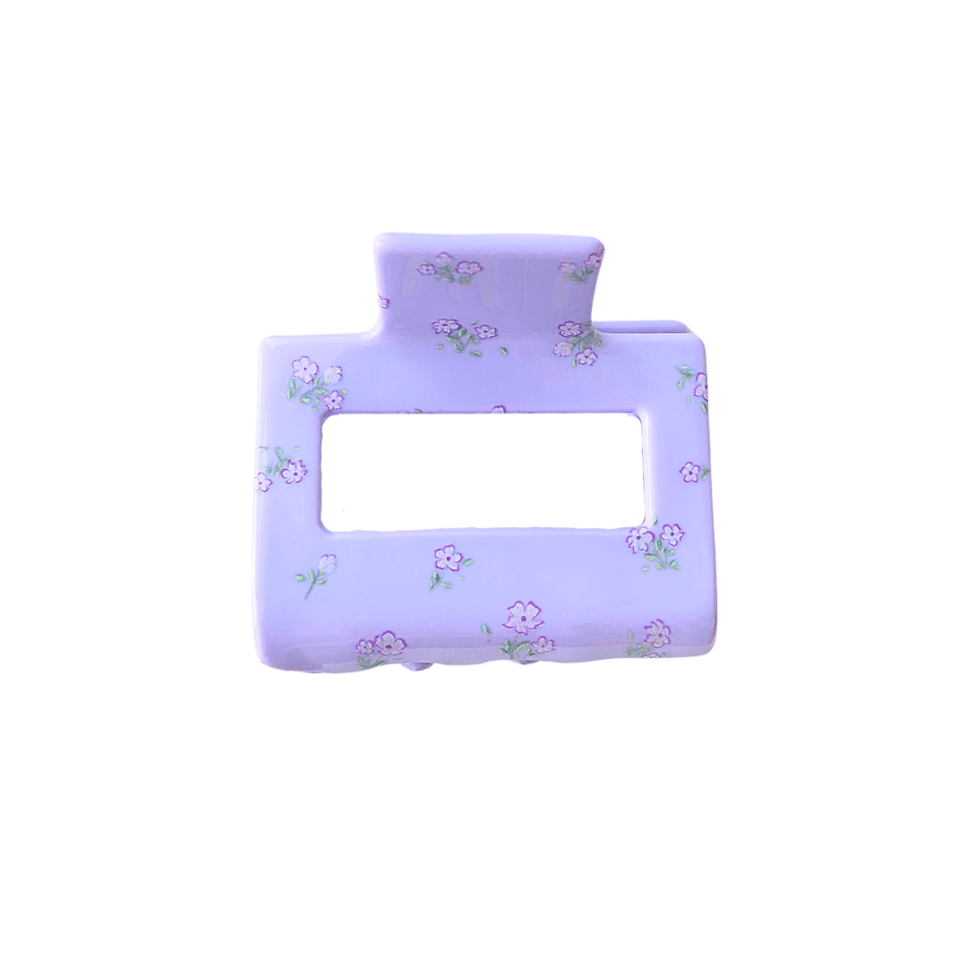 MINI CLIP - PURPLE FLORAL - Beyond Scrunchies