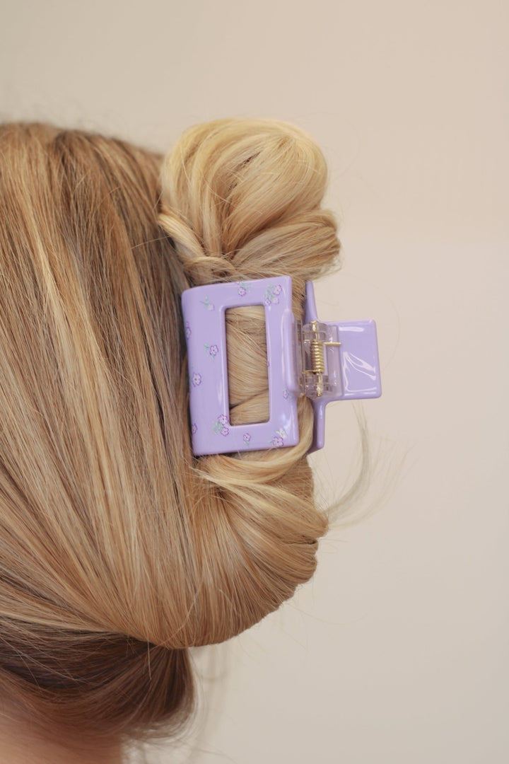 MINI CLIP - PURPLE FLORAL - Beyond Scrunchies