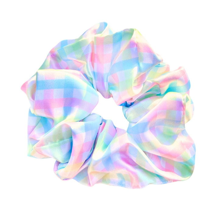 PASTEL GINGHAM - Printed Silk Scrunchie - Beyond Scrunchies