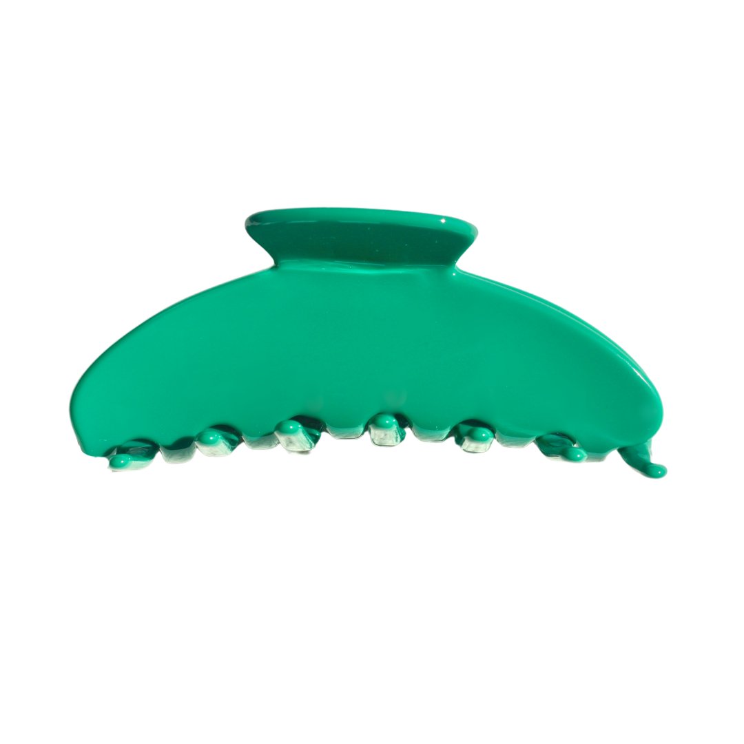 ROUNDED CLAW CLIP - KELLY GREEN - Beyond Scrunchies