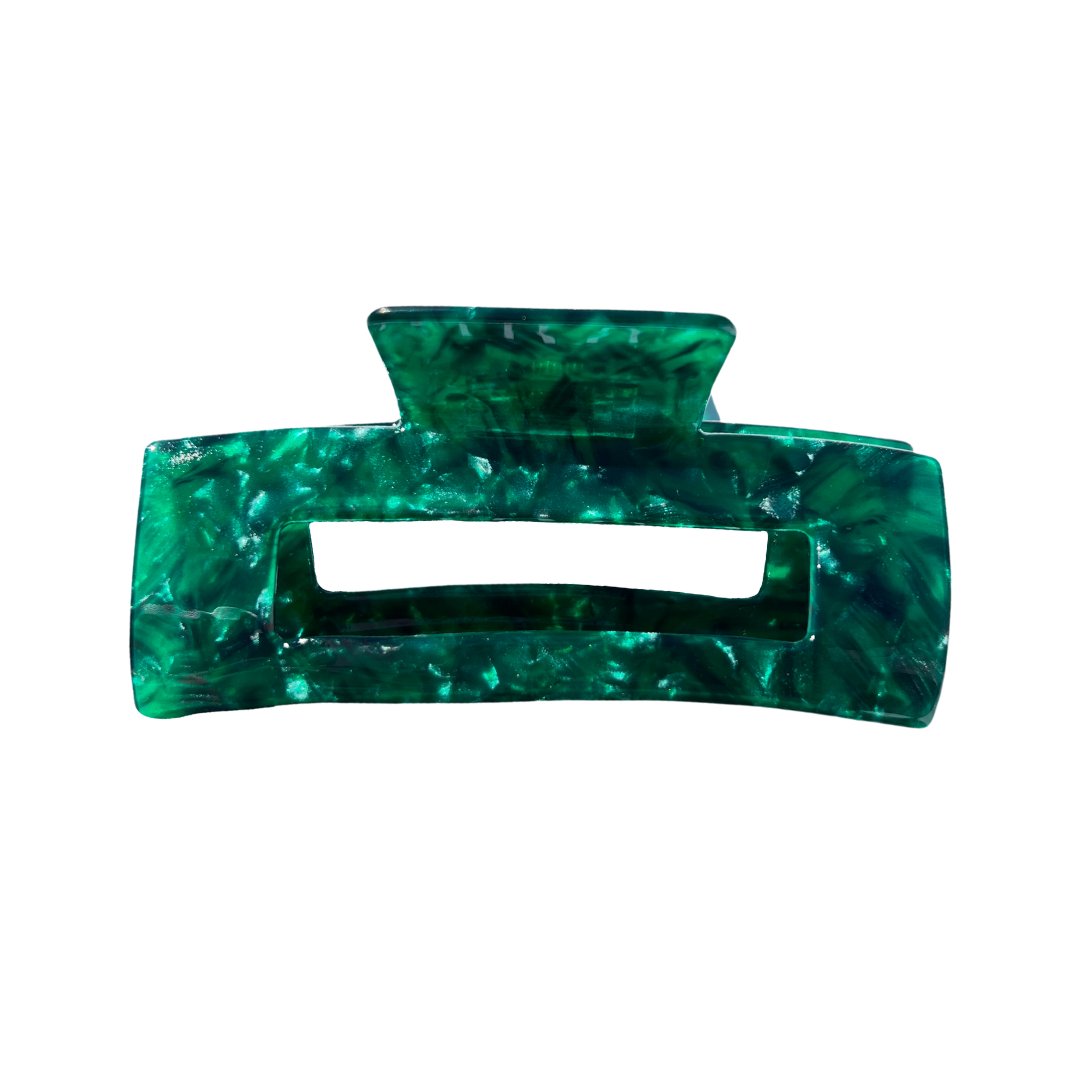 SQUARE CLAW CLIP - Emerald - Beyond Scrunchies