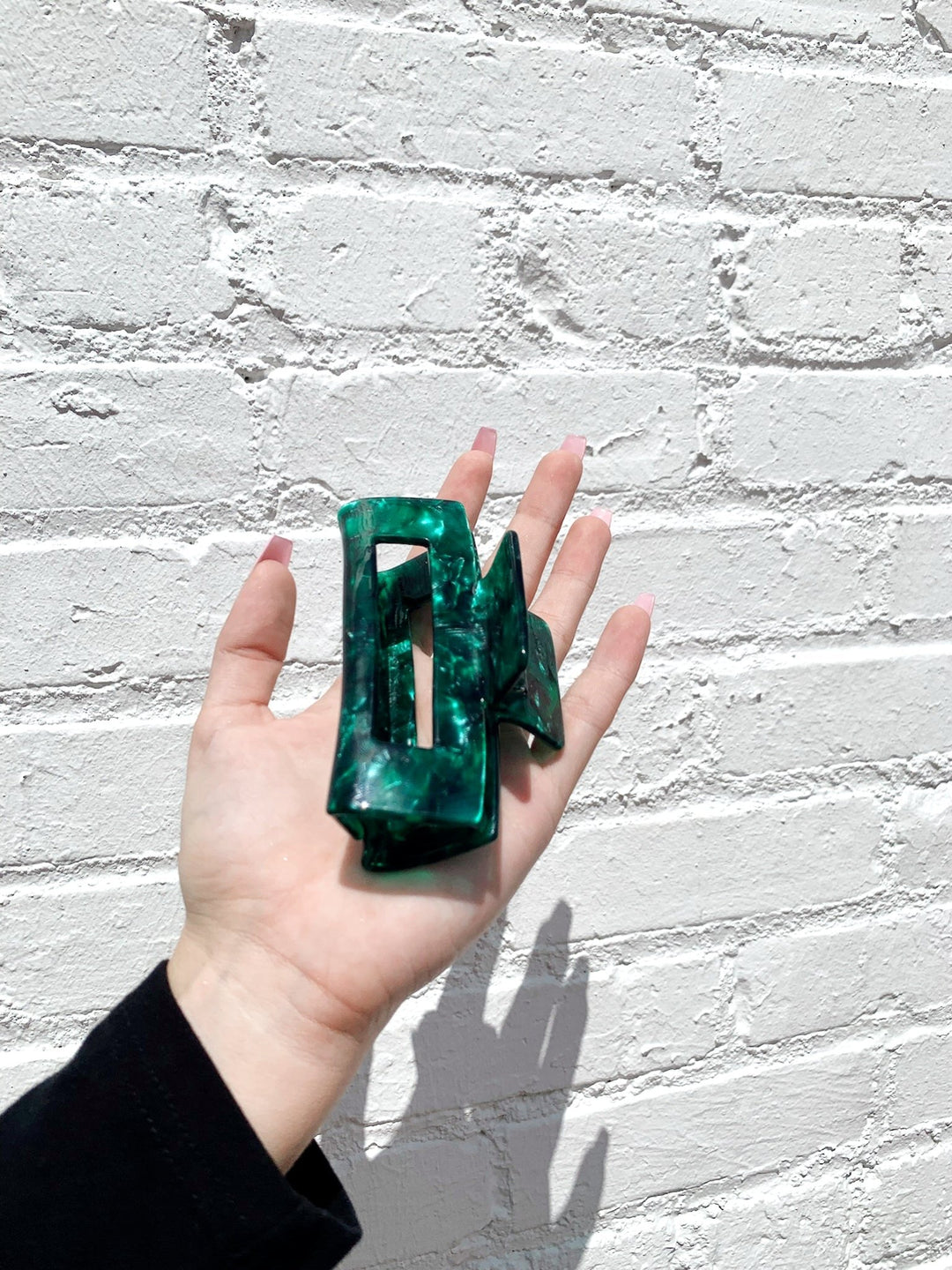 SQUARE CLAW CLIP - Emerald - Beyond Scrunchies