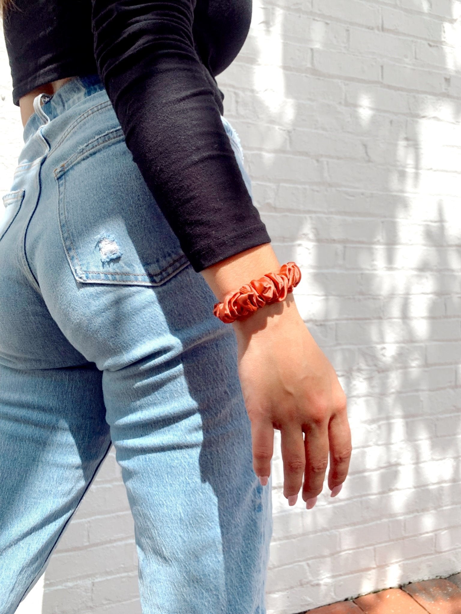 AMBER - Silk Skinny Scrunchie - Beyond Scrunchies