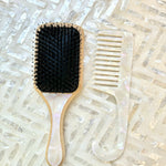 BAMBOO PADDLE BRUSH WITH BOAR BRISTLES - Beyond Scrunchies