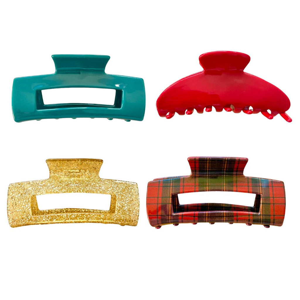 CHRISTMAS COLLECTION CLAW CLIP BUNDLE - 4 *NO SANTA BABY* - Beyond Scrunchies