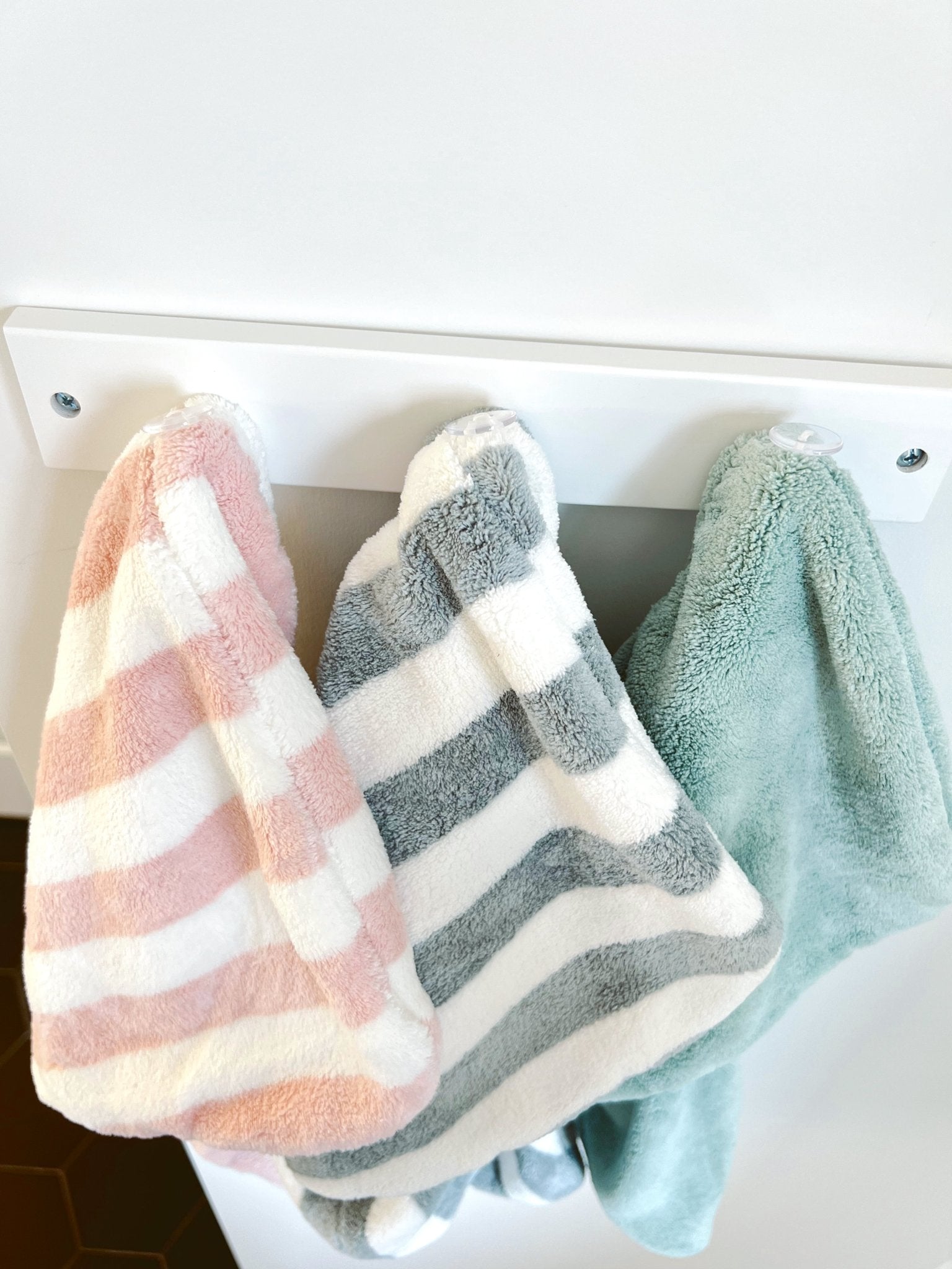 GRAY & WHITE - Microfiber Towel Wrap - Beyond Scrunchies