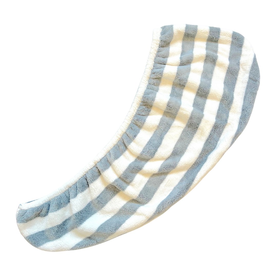 GRAY & WHITE - Microfiber Towel Wrap - Beyond Scrunchies