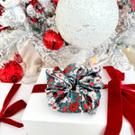 GREEN CHRISTMAS FLORAL - Mulberry Silk Scrunchie - Beyond Scrunchies