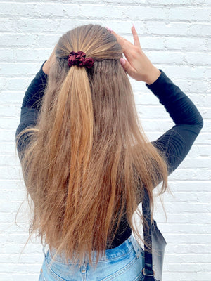 MAROON - Silk Skinny Scrunchie - Beyond Scrunchies