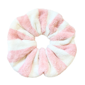 PINK & WHITE - Microfiber Towel Scrunchie - Beyond Scrunchies