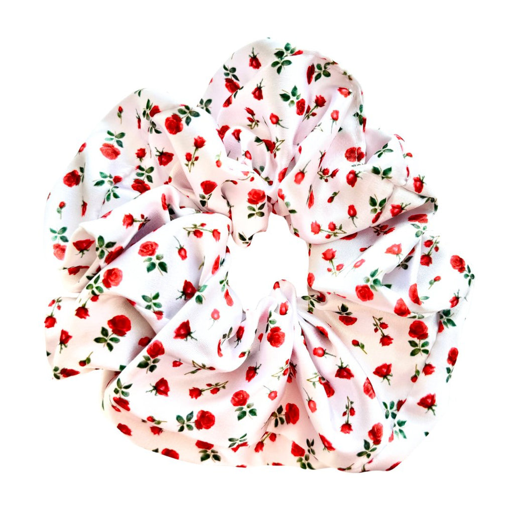 RED ROSES - Mulberry Silk Scrunchie - Beyond Scrunchies