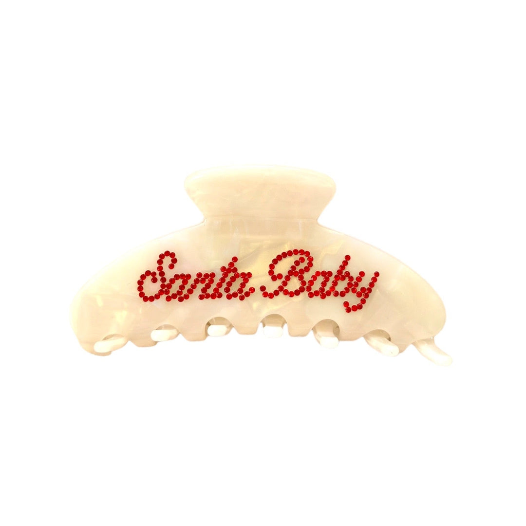 ROUNDED CLAW CLIP - SANTA BABY - Beyond Scrunchies