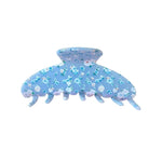 ROUNDED PRINTED CLAW CLIP - BLUE FLORAL - Beyond Scrunchies