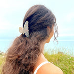 ROUNDED PRINTED CLAW CLIP - GREEN FLORAL - Beyond Scrunchies