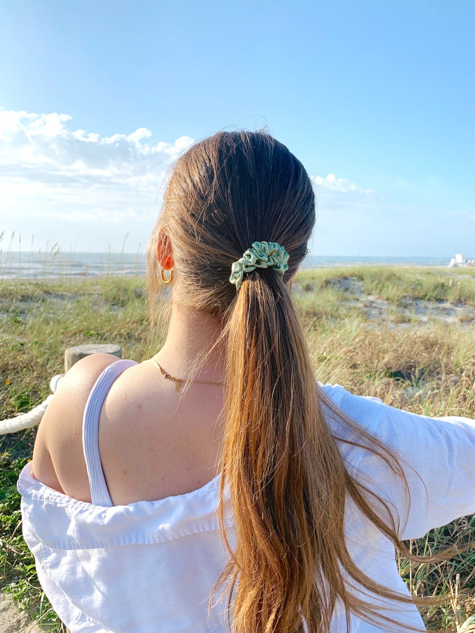 SAGE - Silk Skinny Scrunchie - Beyond Scrunchies