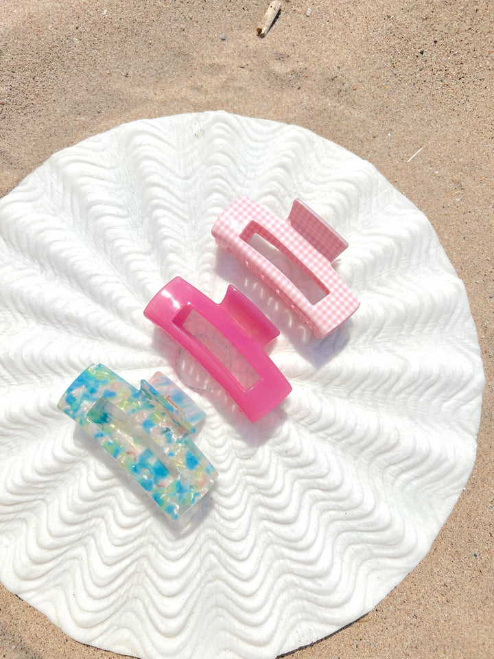 SQUARE CLAW CLIP - BEACH DAY - Beyond Scrunchies