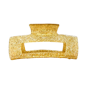 SQUARE CLAW CLIP - GOLD GLITTER - Beyond Scrunchies