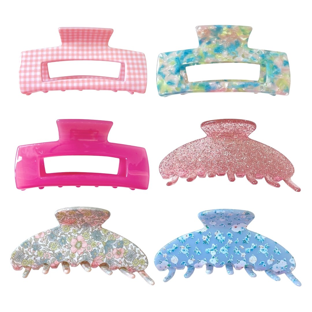 SUMMER COLLECTION CLAW CLIPS BUNDLE - 6 ITEMS - Beyond Scrunchies