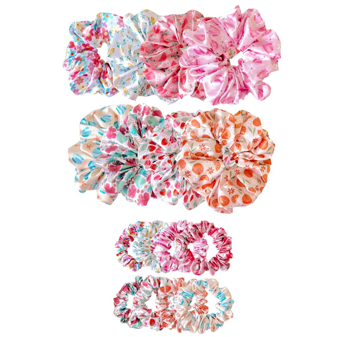 SUMMER COLLECTION PRINTED SCRUNCHIES & SKINNIES BUNDLE - 16 ITEMS - Beyond Scrunchies