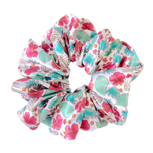TROPICAL FLORALS - Printed Silk Scrunchie - Beyond Scrunchies