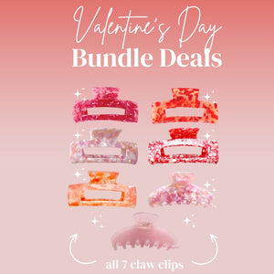 VDAY BUNDLE - 7 CLAW CLIPS - Beyond Scrunchies
